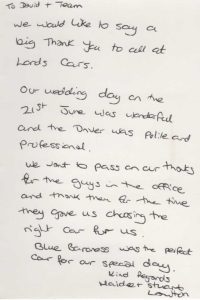 Lord Cars The Perfect Wedding Car Hire